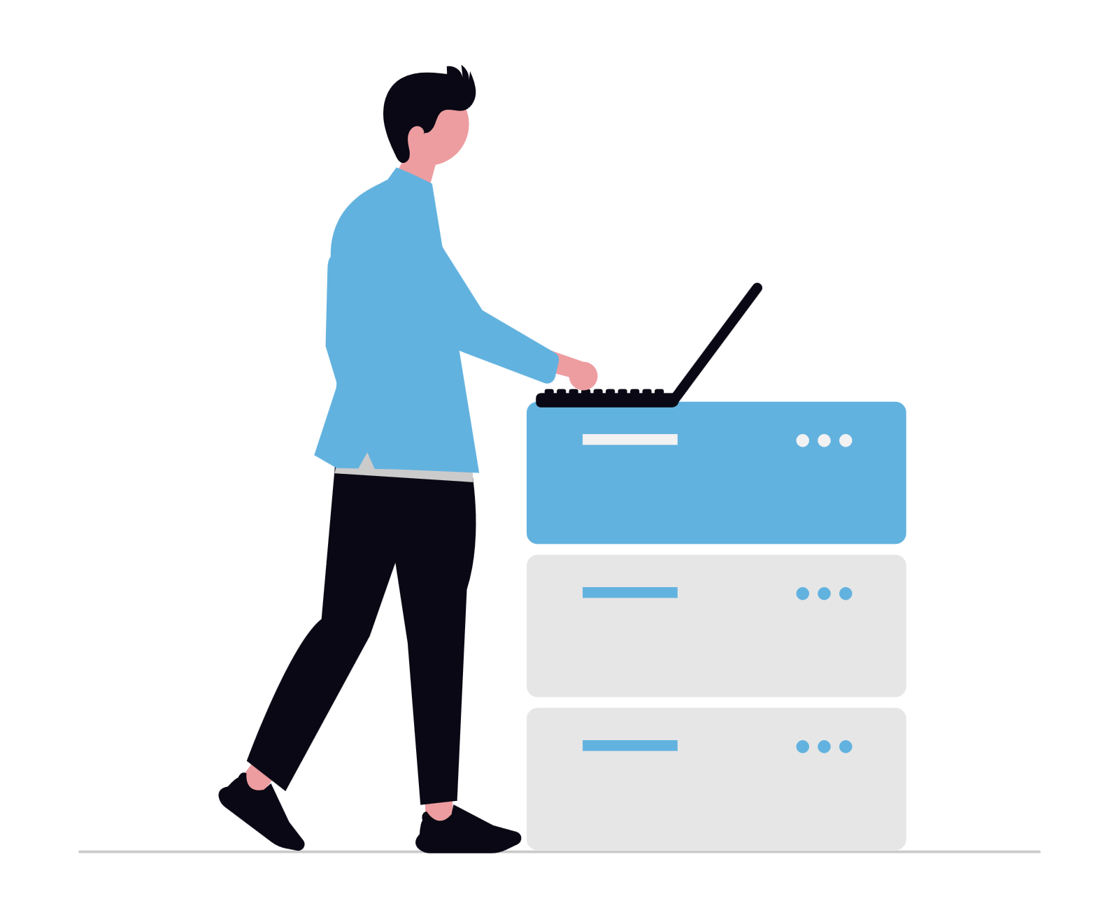 Team arbeitet mit E-Mails zusammen